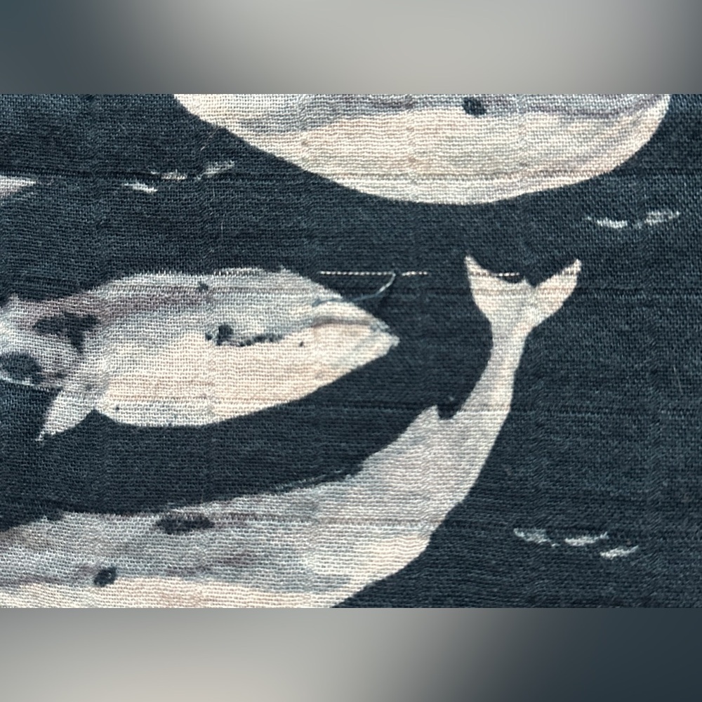 Milkbarn bamboo whale swaddle and burp cloth set - Picture 5 of 8